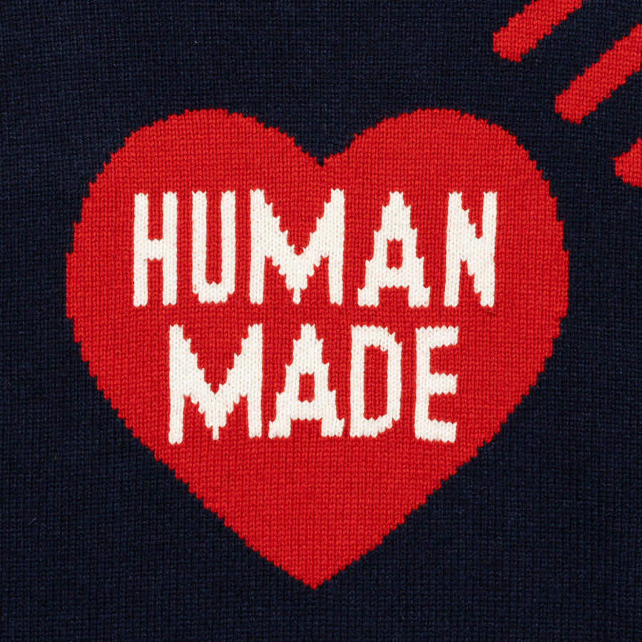 Human Made Heart Knit Sweater Navy HM26CS030