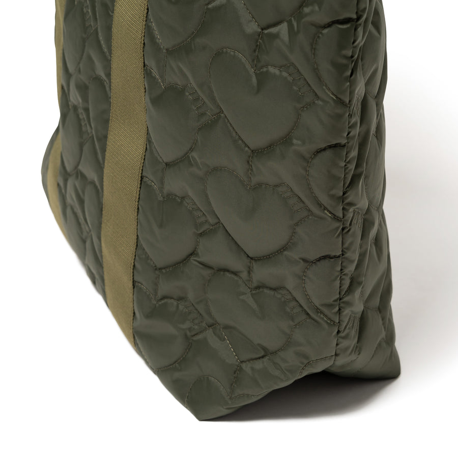 Human Made Heart Quilting Tote Olive Drab HM26GD027