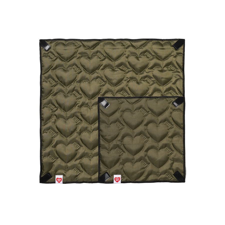 Human Made Heart Quilt Wrap Cloth Small Olive Drab HM27GD030