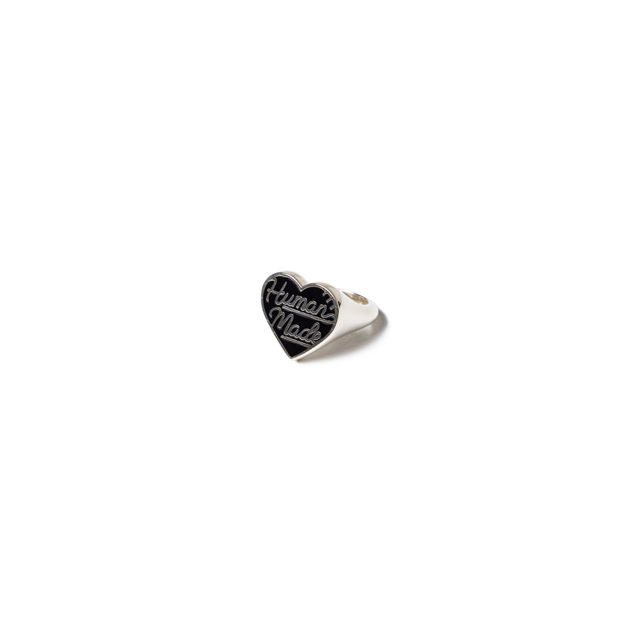 Human Made Heart Silver Ring Black HM27GD064