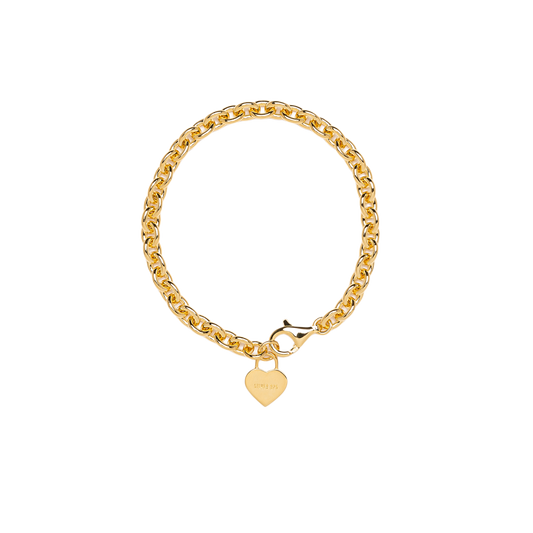 Human Made Heart Silver Bracelet Gold HM30GD086