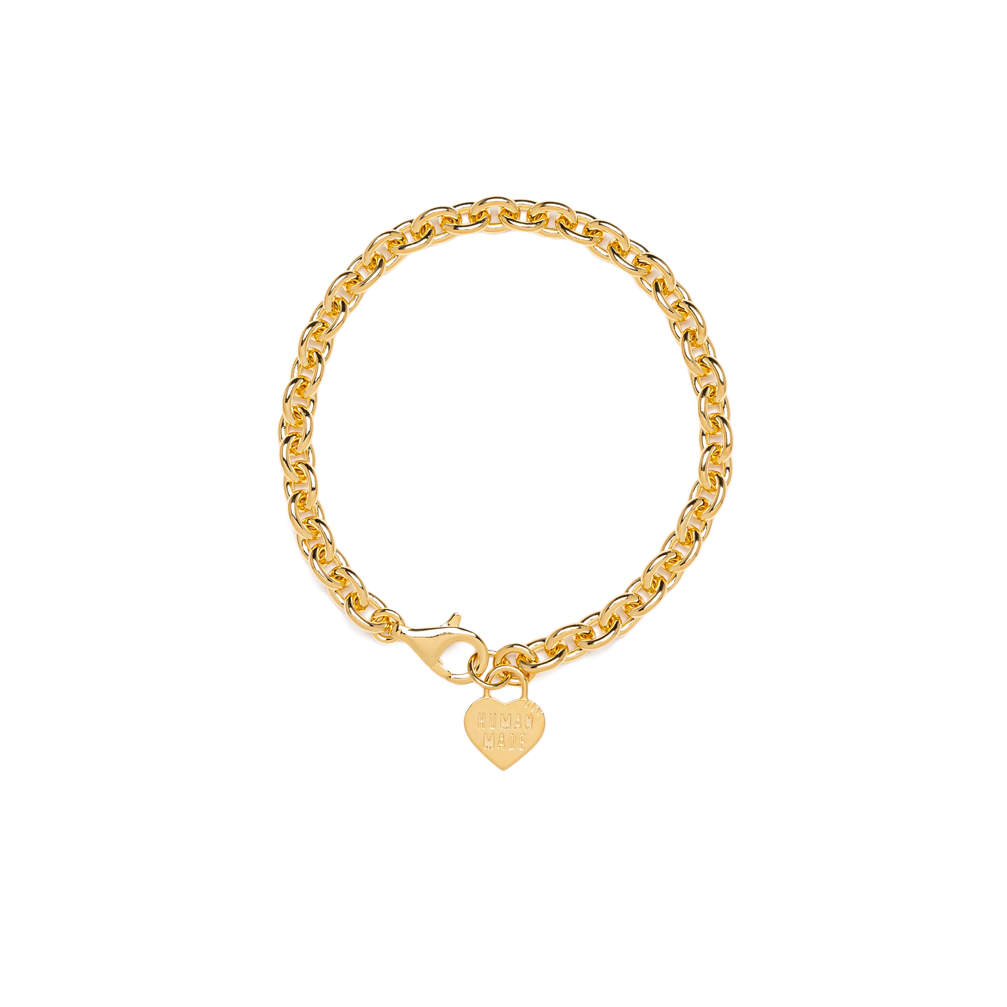 Human Made Heart Silver Bracelet Gold HM30GD086