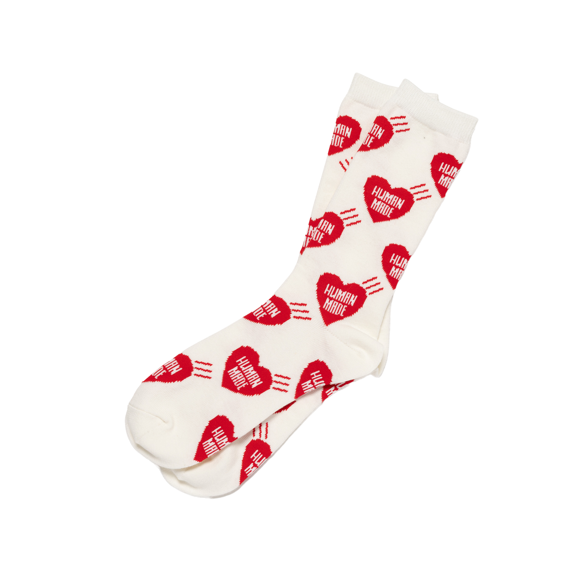 Human Made Heart Socks White HM32GD057