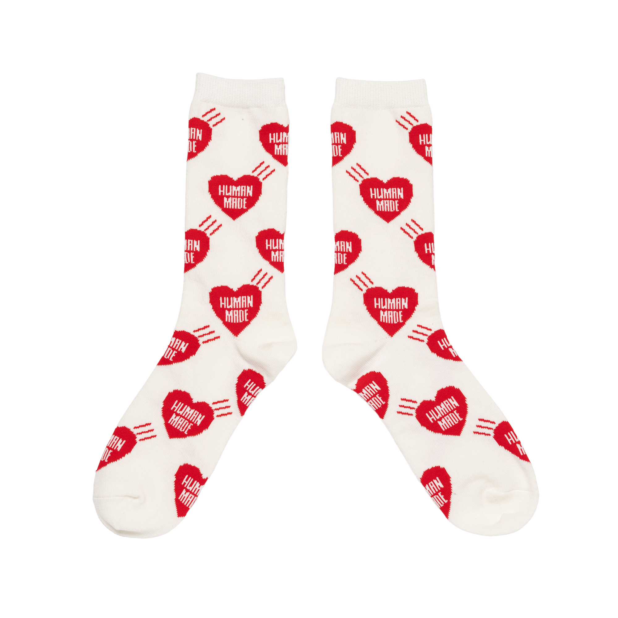 Human Made Heart Socks White HM32GD057