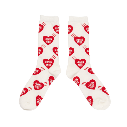 Human Made Heart Socks White HM32GD057