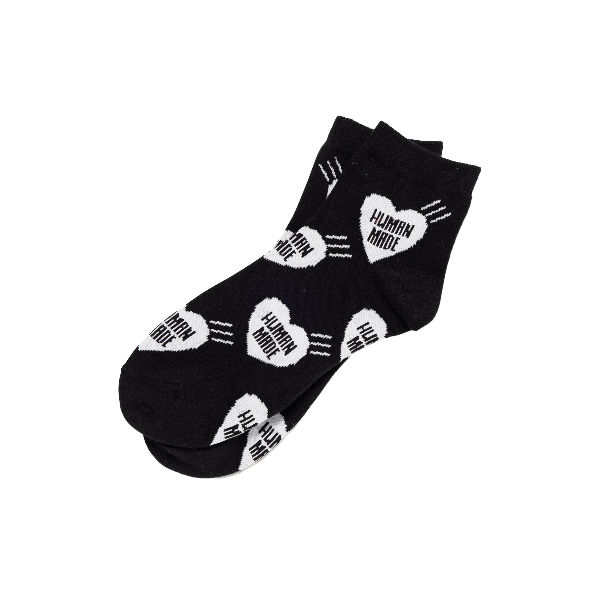 Human Made Heart Short Socks Black HM32GD058