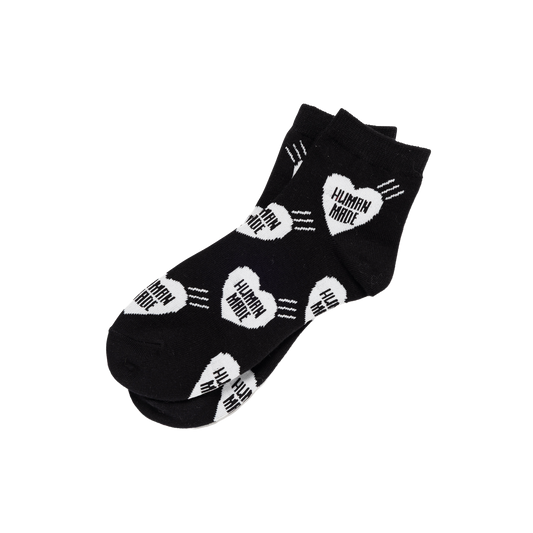 Human Made Heart Short Socks Black HM32GD058
