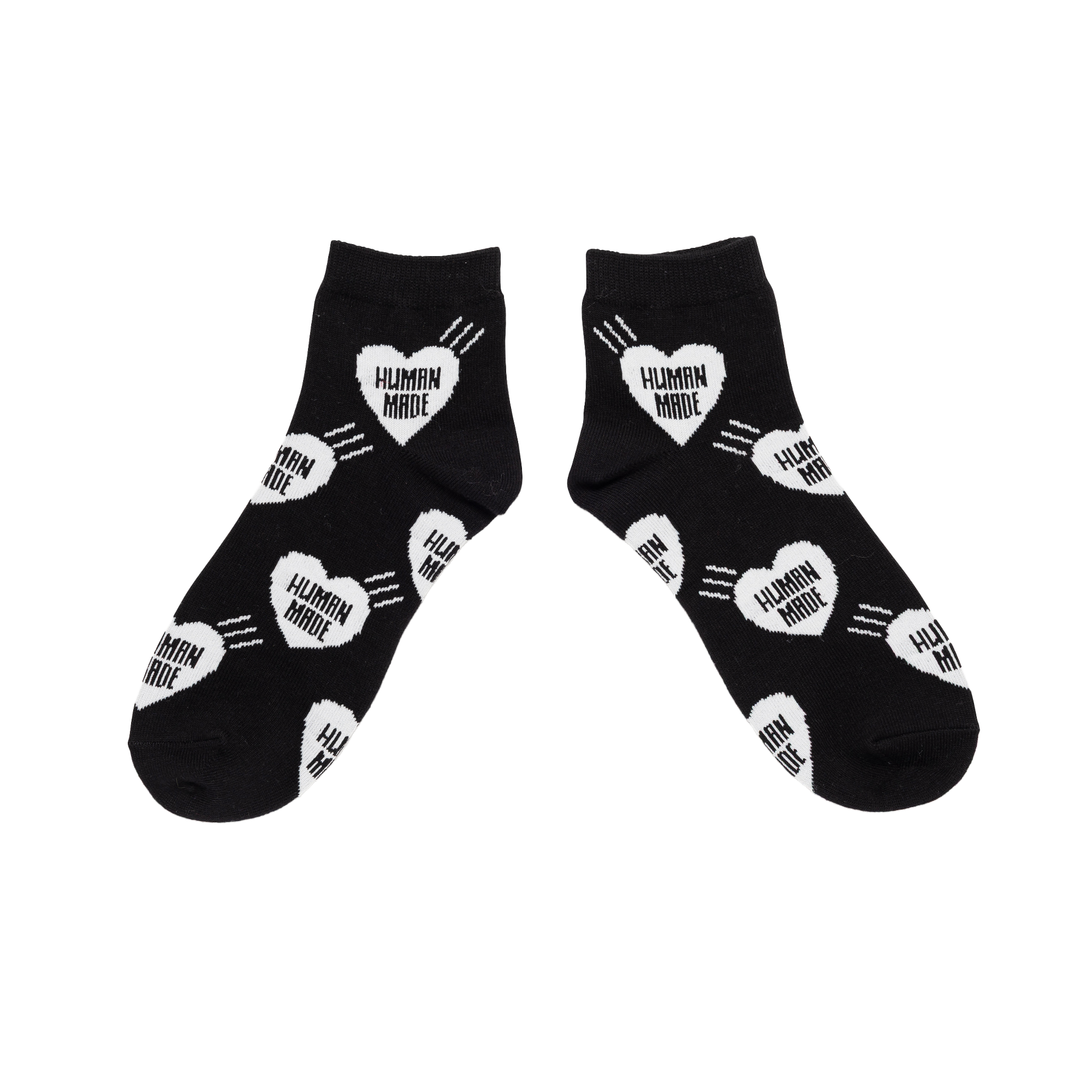 Human Made Heart Short Socks Black HM32GD058