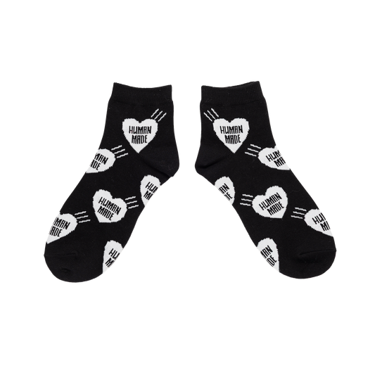 Human Made Heart Short Socks Black HM32GD058