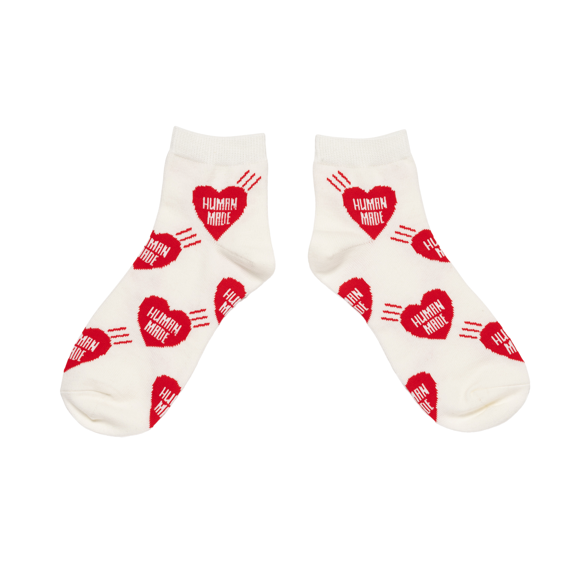 Human Made Heart Short Socks White HM32GD058