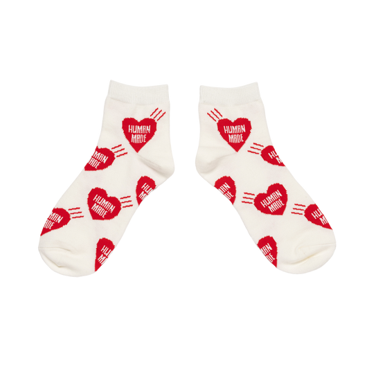 Human Made Heart Short Socks White HM32GD058