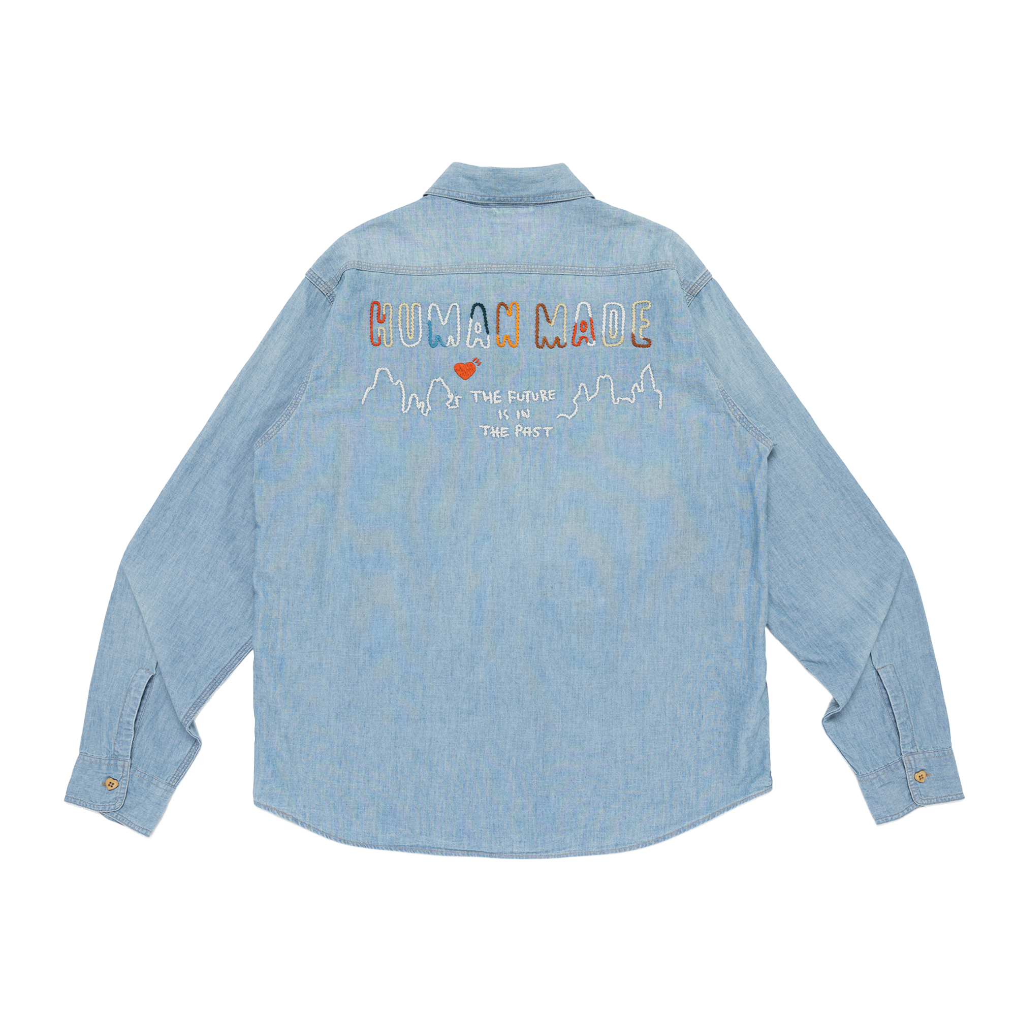 Human Made Embroidered Chambray Shirt Blue HM32SH005