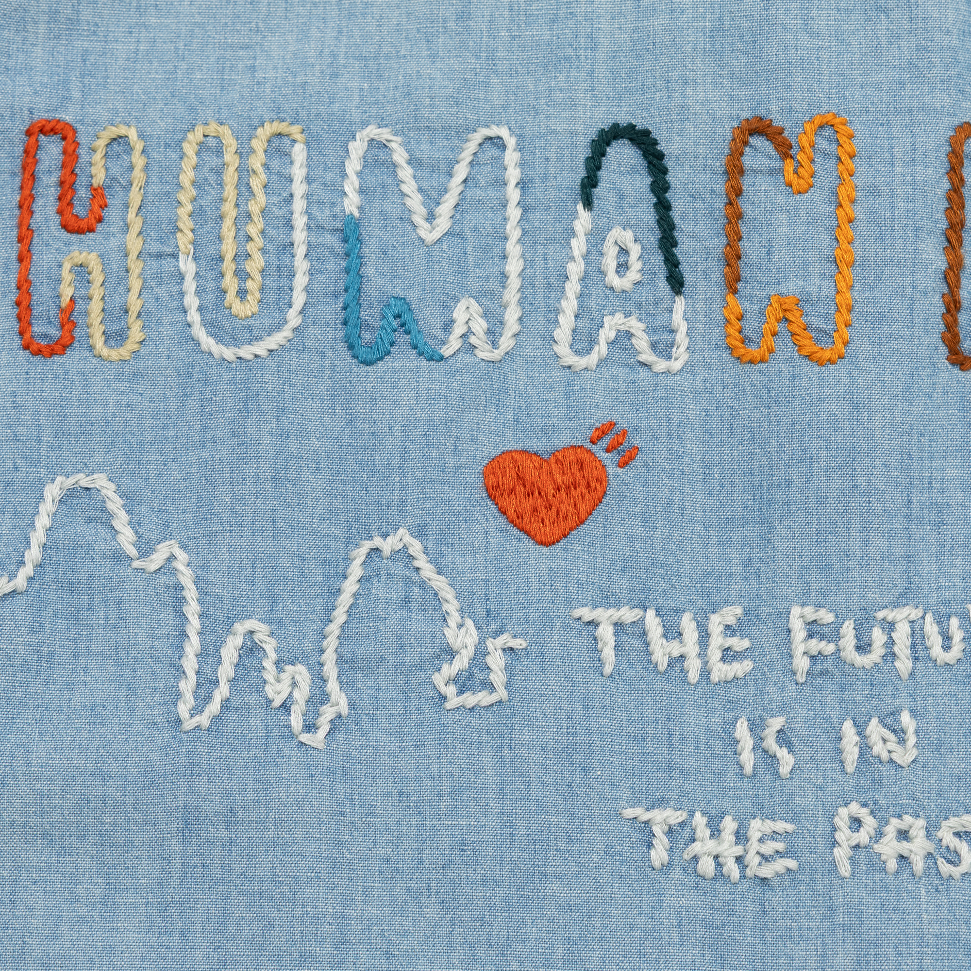 Human Made Embroidered Chambray Shirt Blue HM32SH005