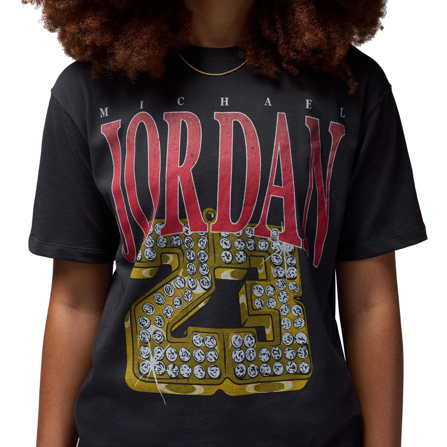 Nike Women's Jordan GF Hertg T-Shirt Gel J Day Off Noir/Gym Red HQ2673-045