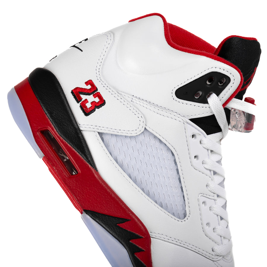 Nike Air Jordan 5 Retro OG "Black Tongue" White/Fire Red/Black HQ7978-101