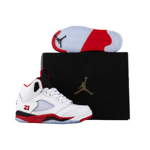 Nike Air Jordan 5 Retro OG "Black Tongue" (PS) White/Fire Red/Black HQ7979-101