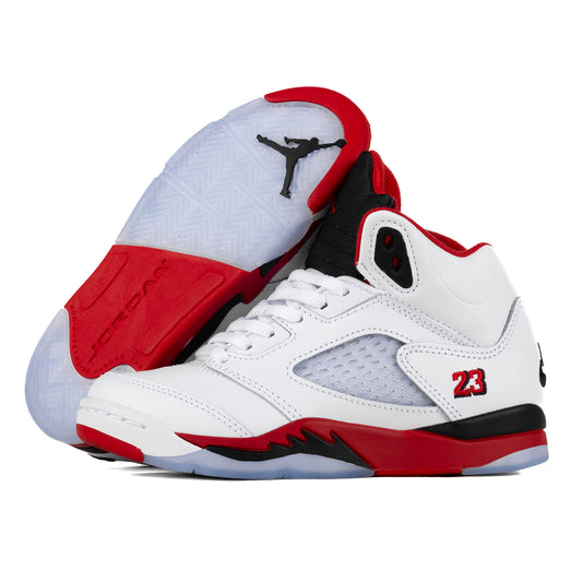 Nike Air Jordan 5 Retro OG "Black Tongue" (PS) White/Fire Red/Black HQ7979-101