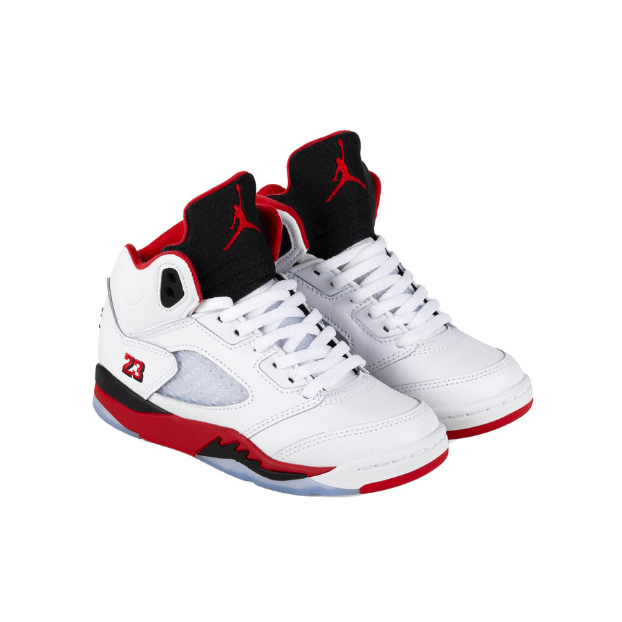 Nike Air Jordan 5 Retro OG "Black Tongue" (PS) White/Fire Red/Black HQ7979-101