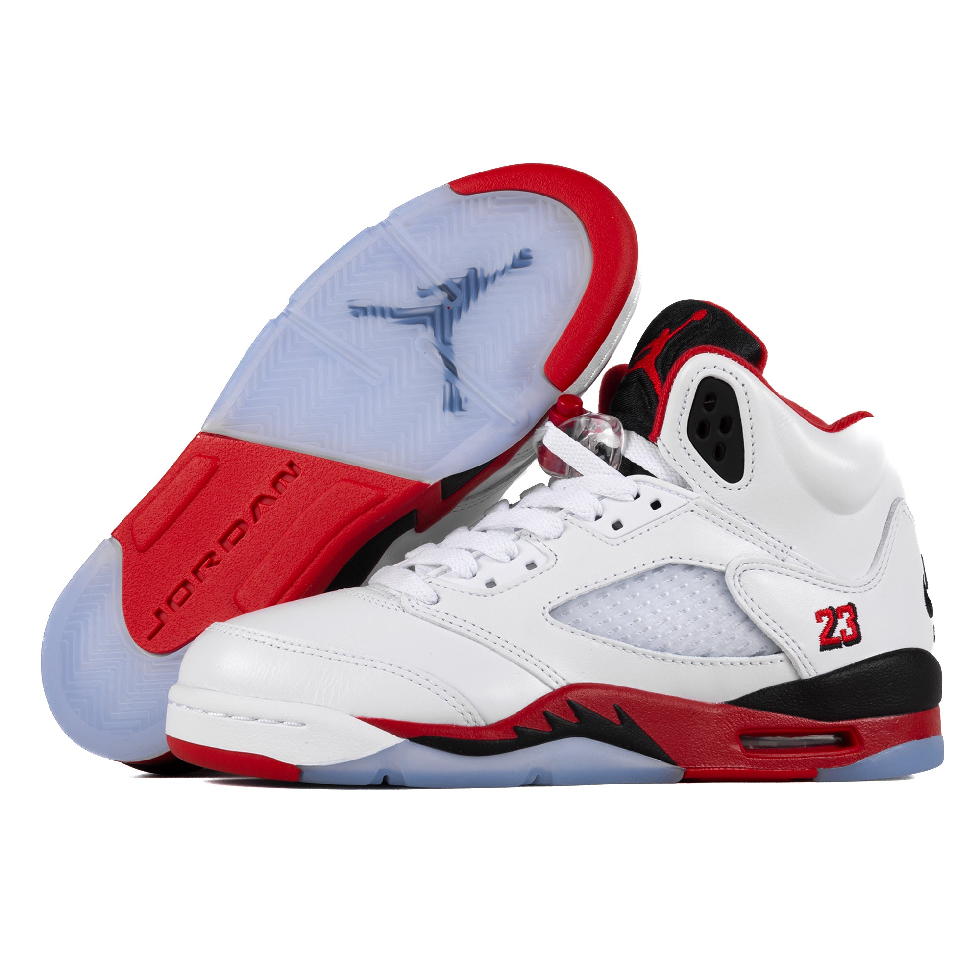 Nike Air Jordan 5 Retro OG "Black Tongue" (GS) White/Fire Red/Black HQ7980-101