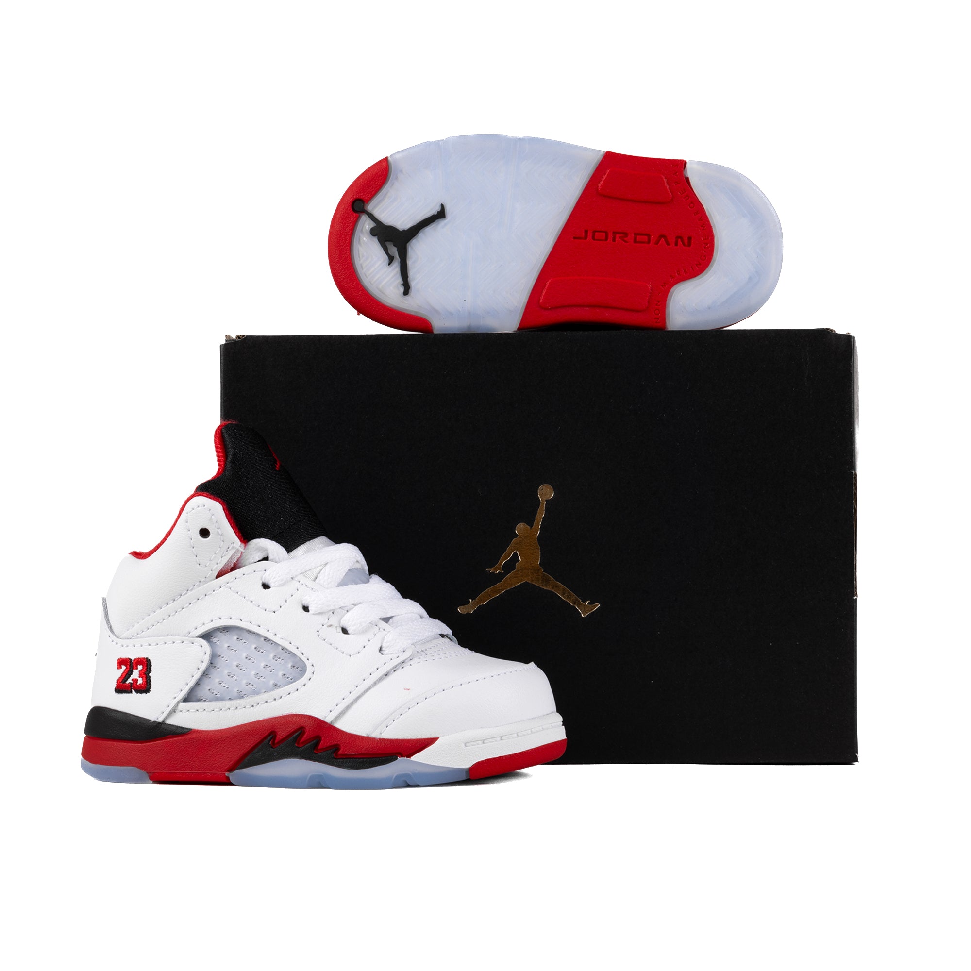 Nike Air Jordan 5 Retro OG "Black Tongue" (TD) White/Fire Red/Black HQ7981-101