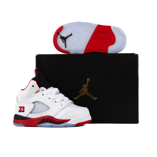 Nike Air Jordan 5 Retro OG "Black Tongue" (TD) White/Fire Red/Black HQ7981-101