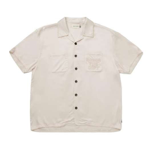 Honor The Gift Blanket Stitch Woven Shirt Bone