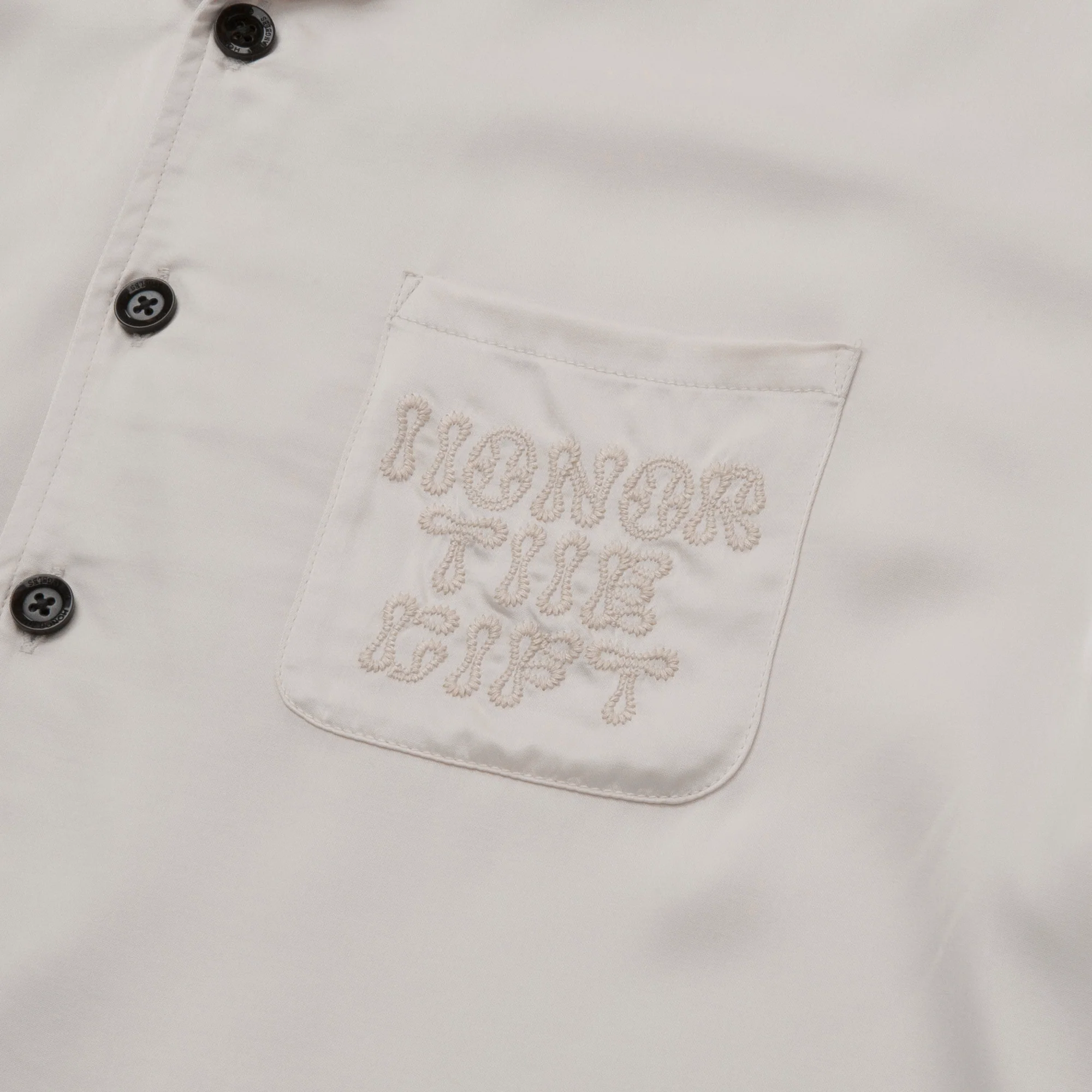 Honor The Gift Blanket Stitch Woven Shirt Bone