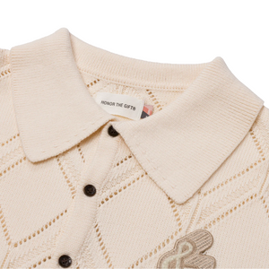 Honor The Gift Diamond Knit Polo Cream