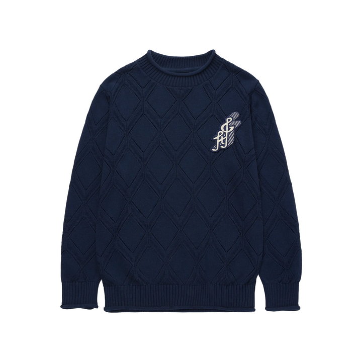 Honor The Gift Diamond Knit Sweater Navy