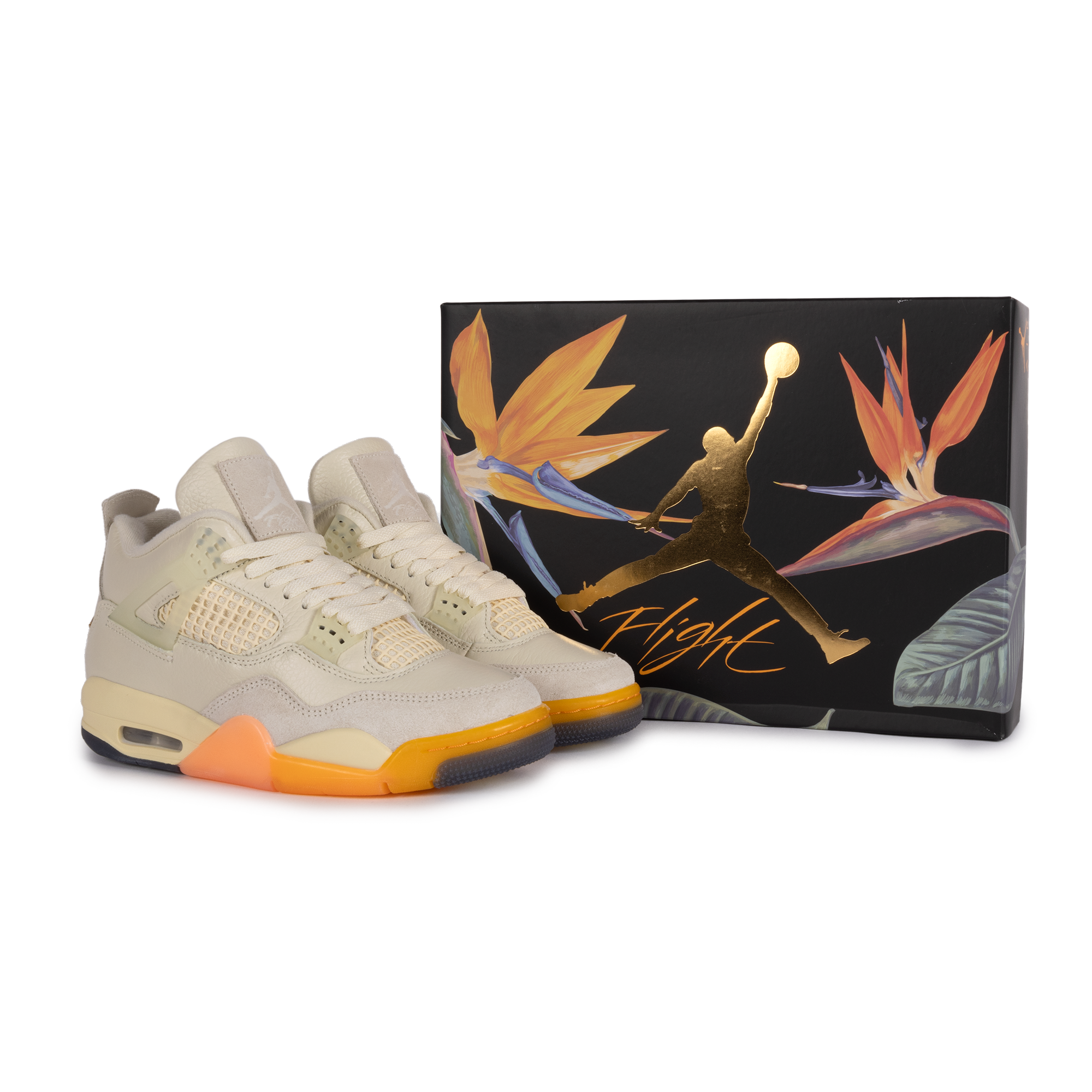 Nike Women's Air Jordan 4 Retro "Birds of Paradise" Coconut Milk/Muslin/B Mango HV0823-101