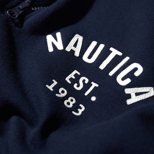 Nautica Japan Half-Zip Felt Arch Logo Pullover Navy