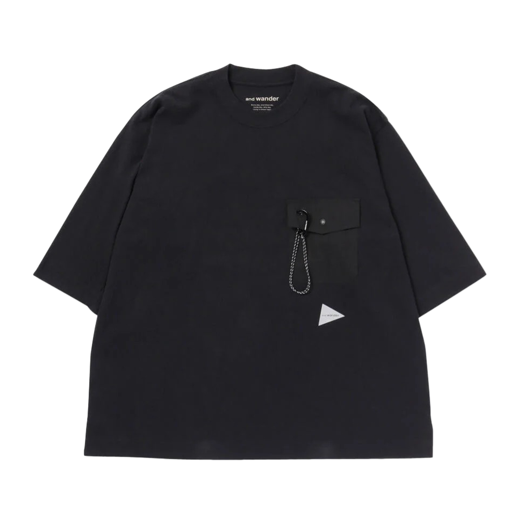 and wander Heavy Cotton Pocket Hs Tee Black