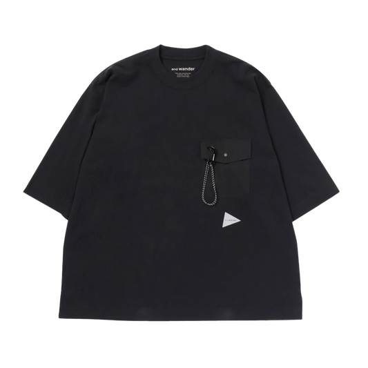 and wander Heavy Cotton Pocket Hs Tee Black