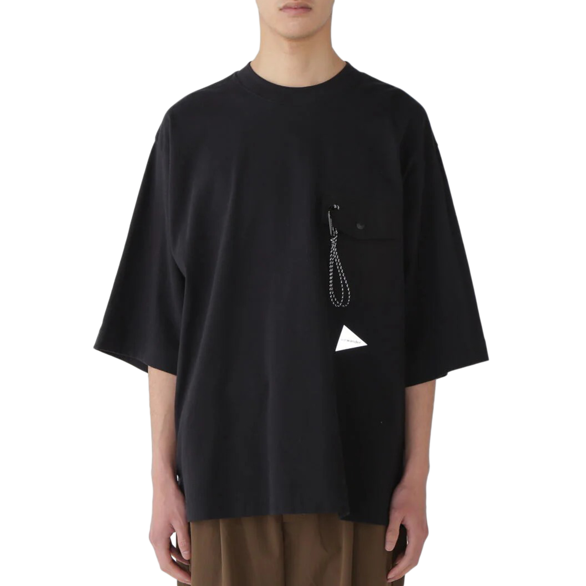 and wander Heavy Cotton Pocket Hs Tee Black