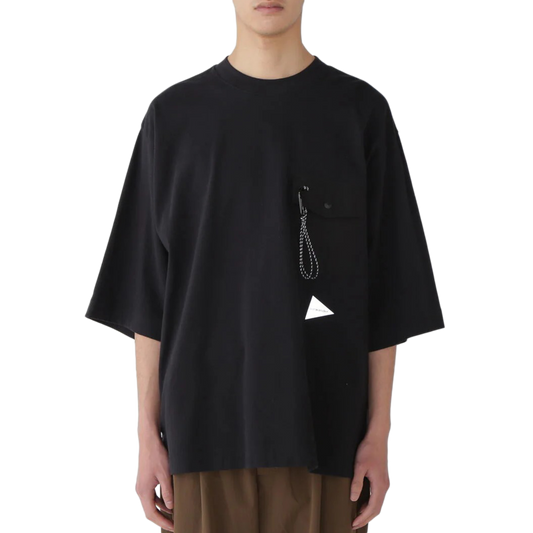 and wander Heavy Cotton Pocket Hs Tee Black