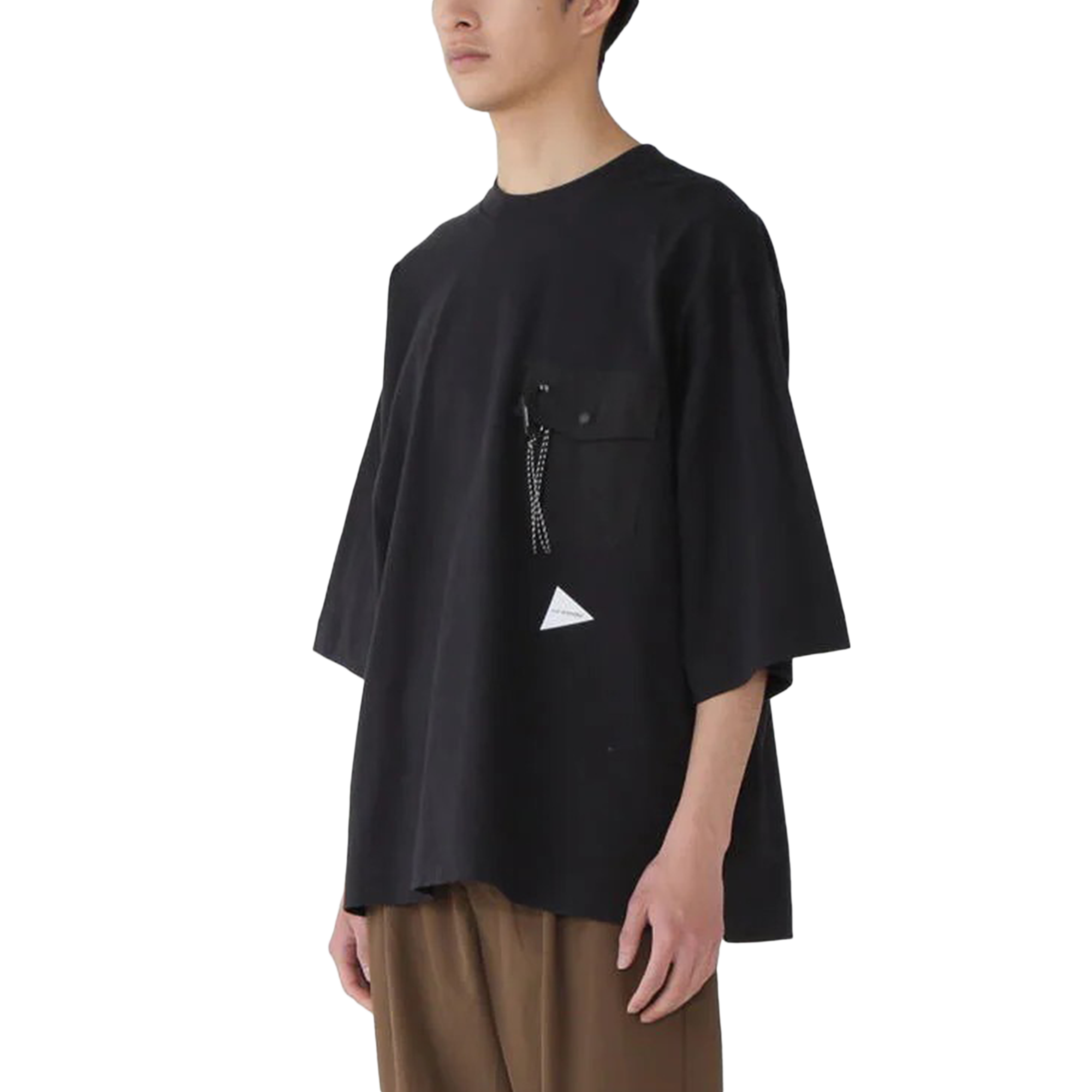 and wander Heavy Cotton Pocket Hs Tee Black