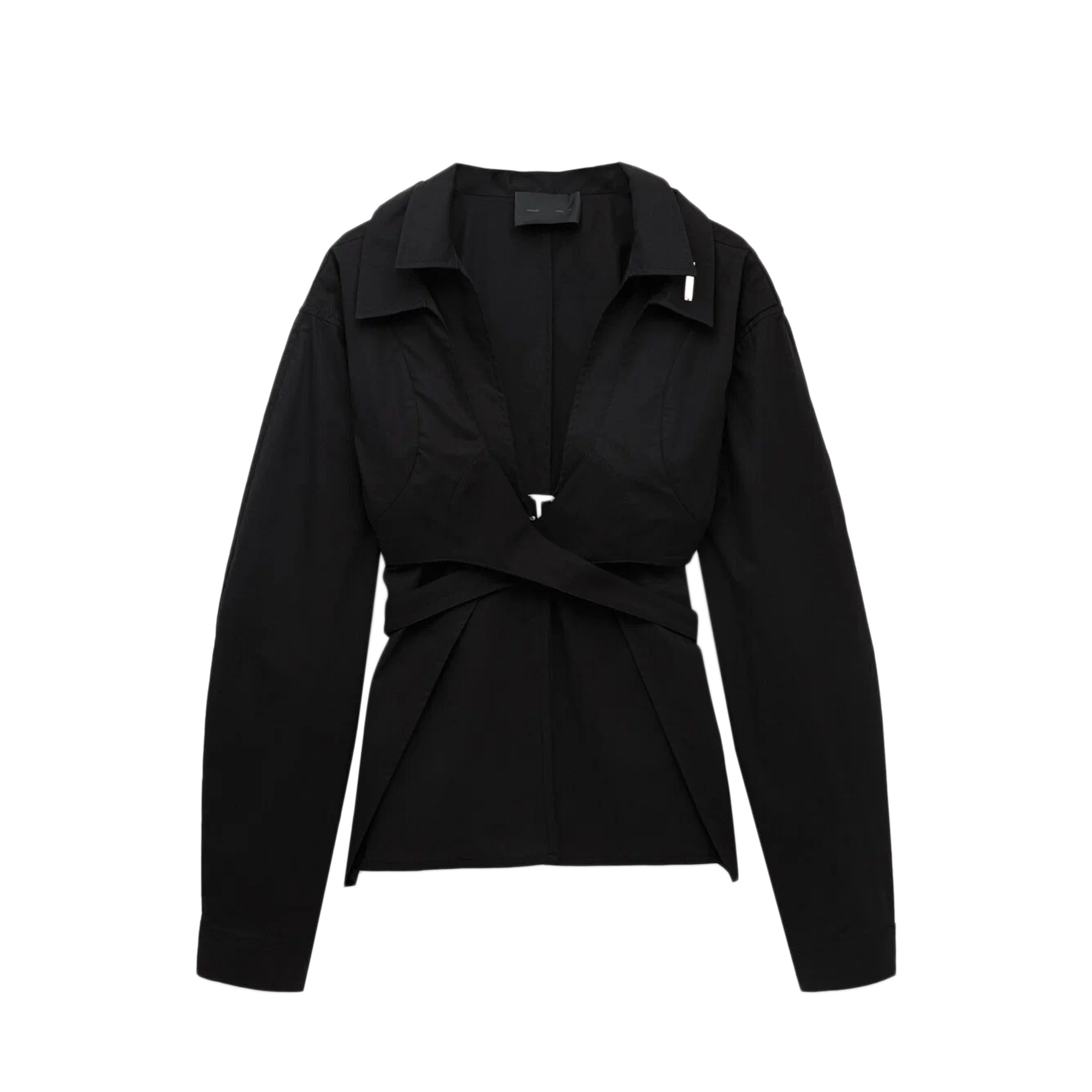 Heliot Emil Women's Duplex Double Collar Shirt Black