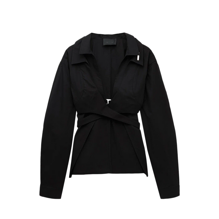 Heliot Emil Duplex Double Collar Shirt Black