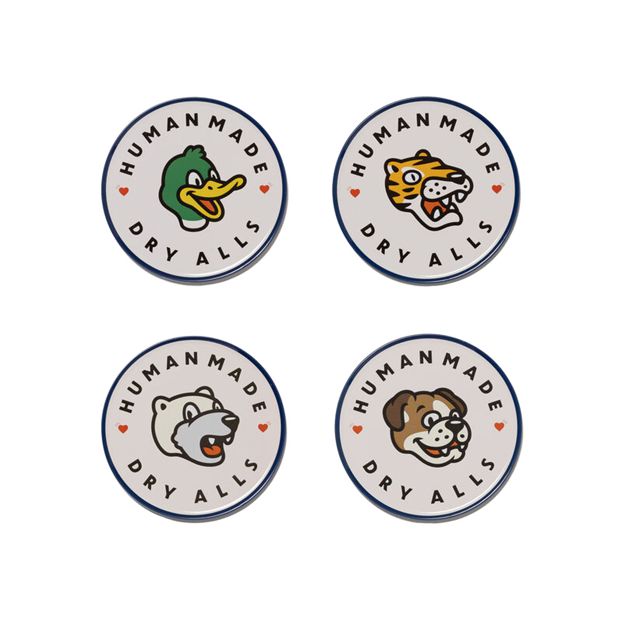 Human Made Animal Coaster Set White HM31GD096