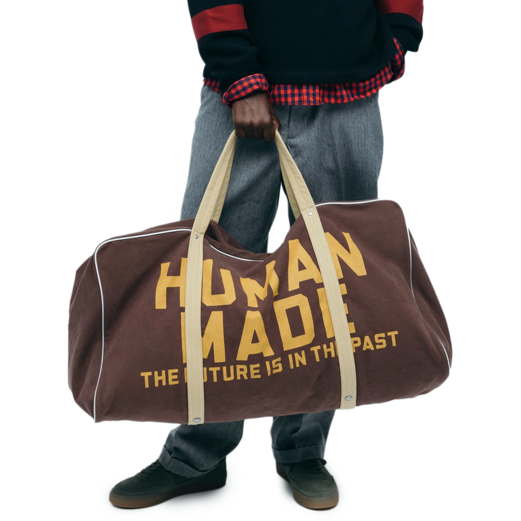 Human Made Canvas Boston Bag Large Brown HM30GD042