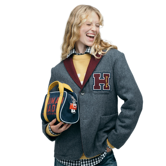 Human Made Canvas Boston Bag Small Navy HM30GD056