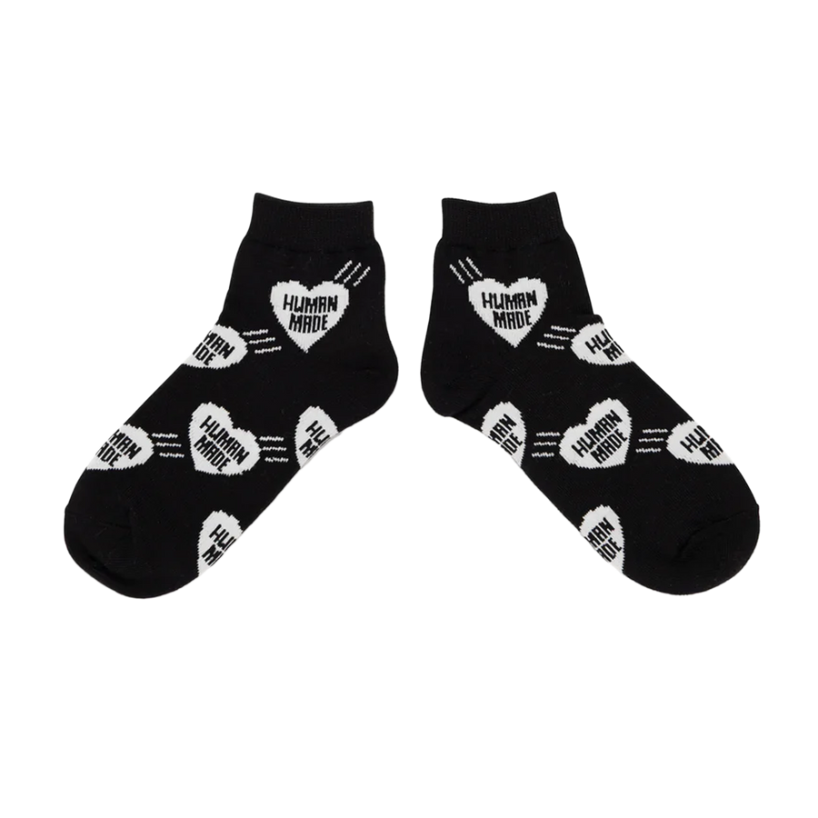 Human Made Heart Short Socks Black HM30GD061