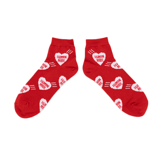 Human Made Heart Short Socks Red HM30GD061