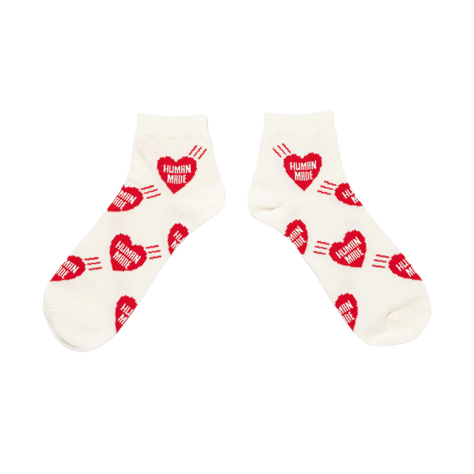 Human Made Heart Short Socks White HM30GD061