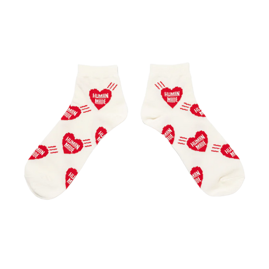 Human Made Heart Short Socks White HM30GD061
