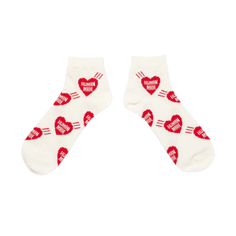 Human Made Heart Short Socks White HM30GD061