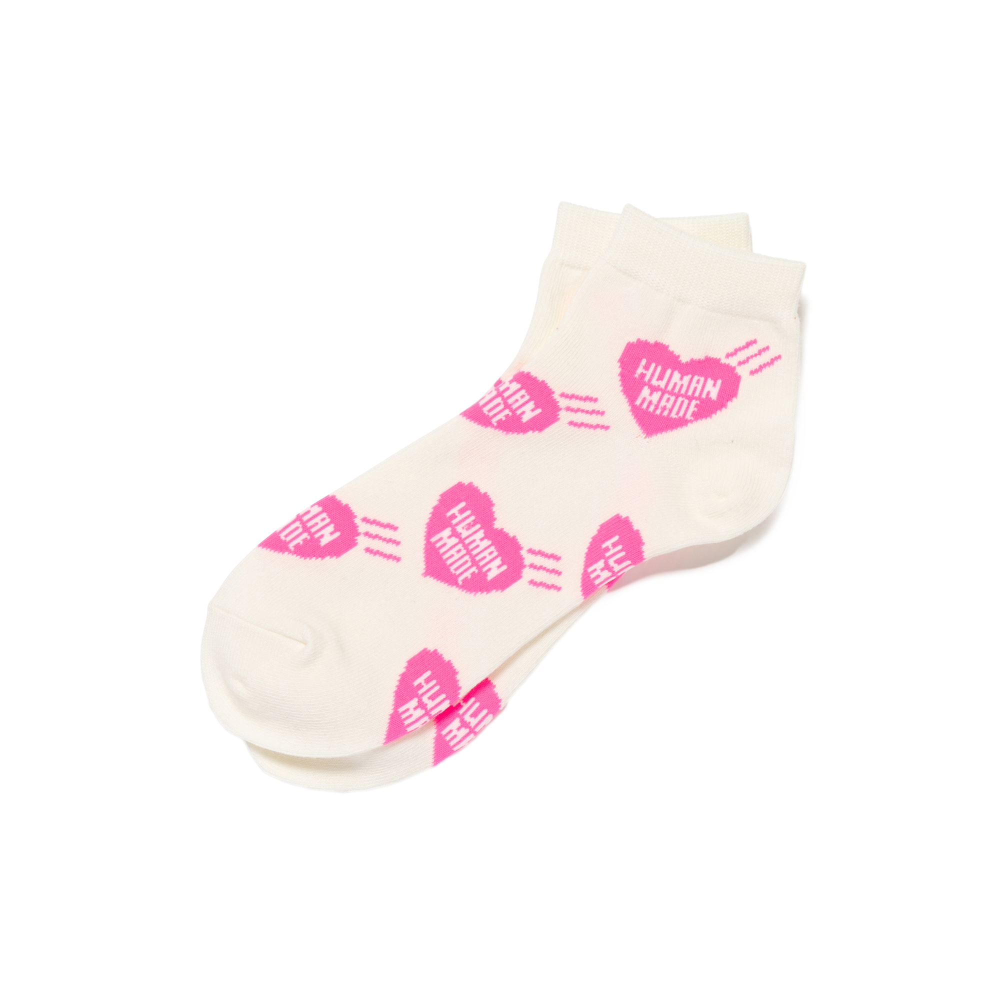 Human Made Heart Short Socks Pink HM31GD059