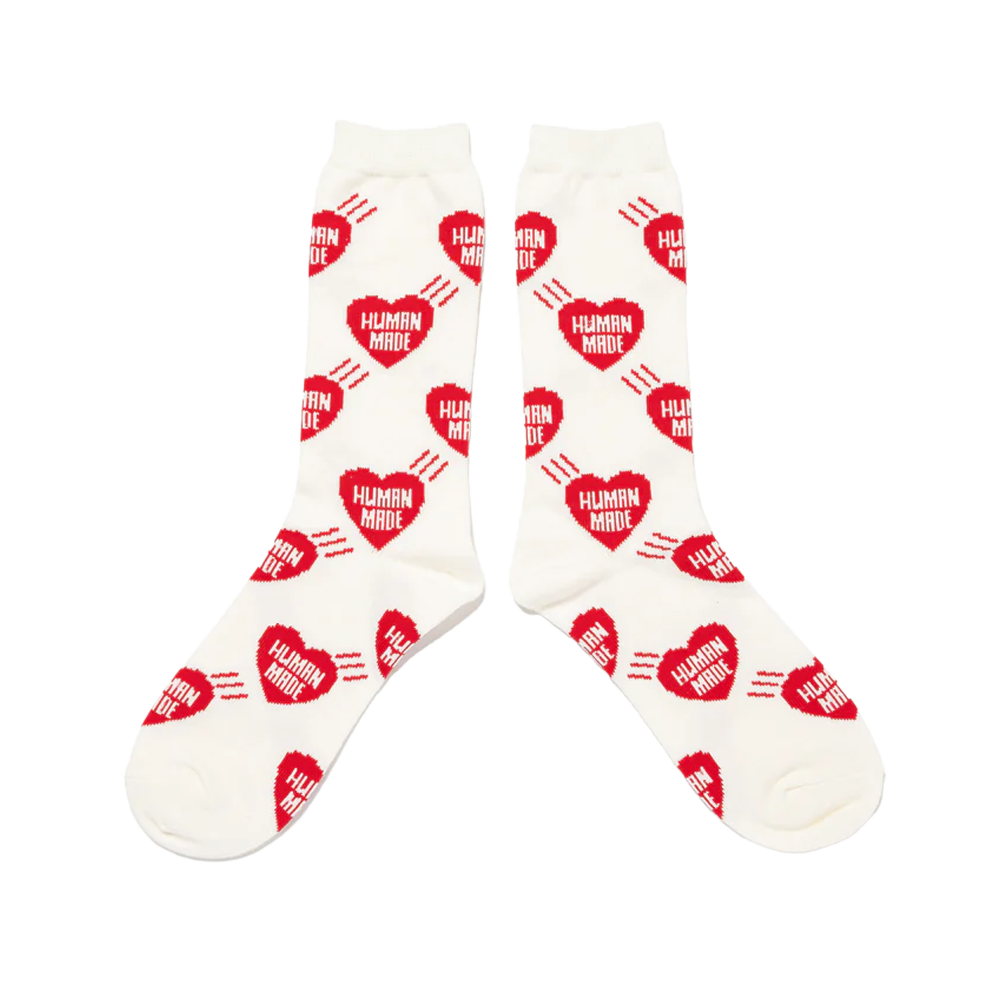 Human Made Heart Socks White HM30GD060