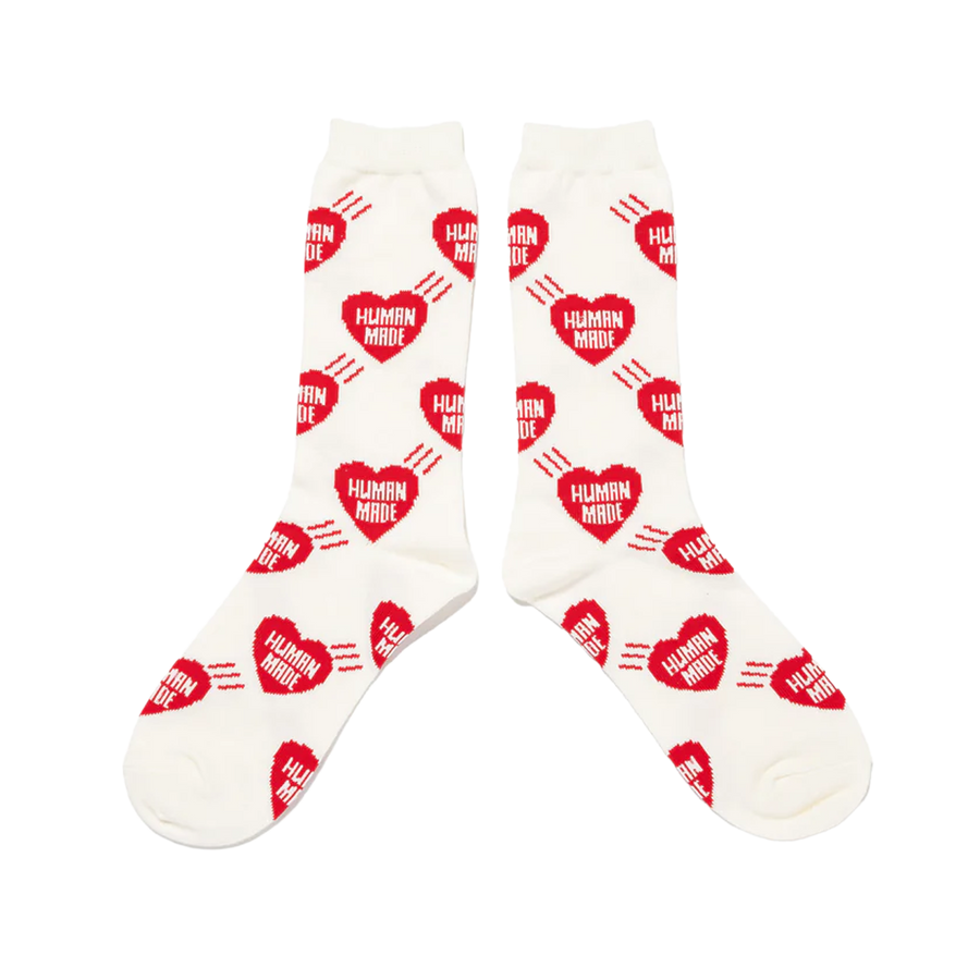 Human Made Heart Socks White HM30GD060