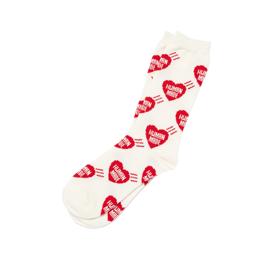 Human Made Heart Socks White HM30GD060